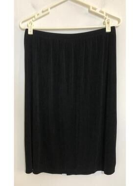 Citiknits Womens Large Black Skirt Elastic Waist Travel Stretch No Iron